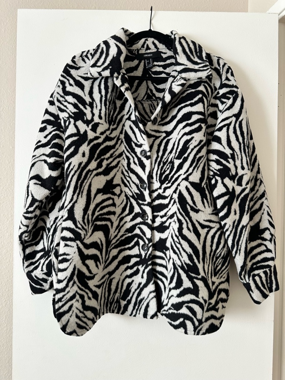 Forever 21 Black & White Zebra Print Button-Up